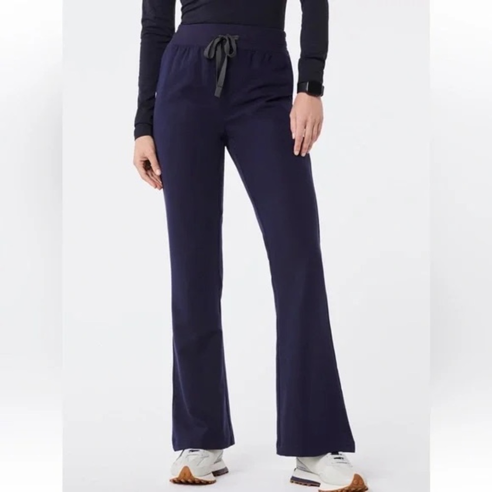 FIGS- Cordova Flare High Waisted Scrub pants in navy blue